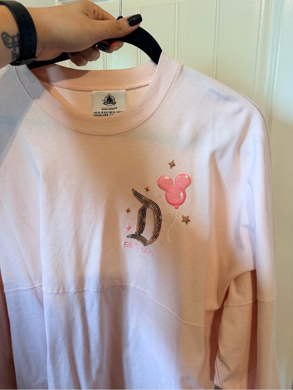 Disney Light Pink Spirit Jersey with Glitter Mickey Balloon